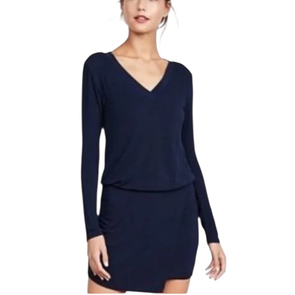 NEW Bailey 44 Navy Lloyd Mini V Neck Dress